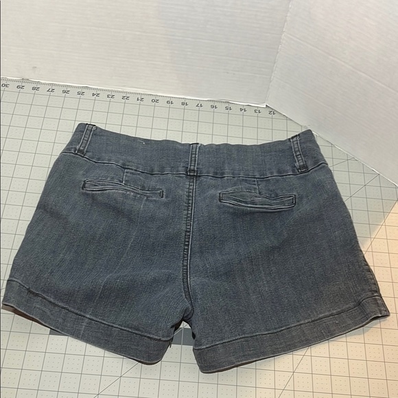 Blue Jean Shorts with Tailored Fit and Dark Wash - Picture 3 of 8